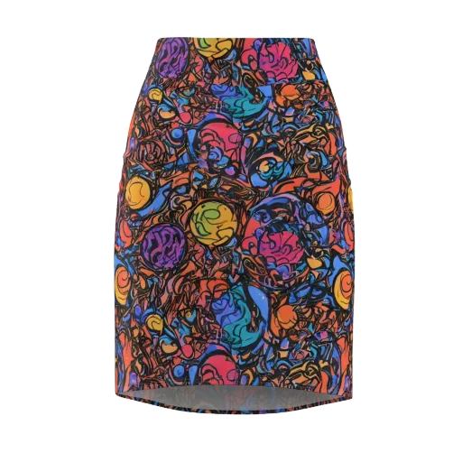 Neon Inkstorm on a Pencil Skirt
