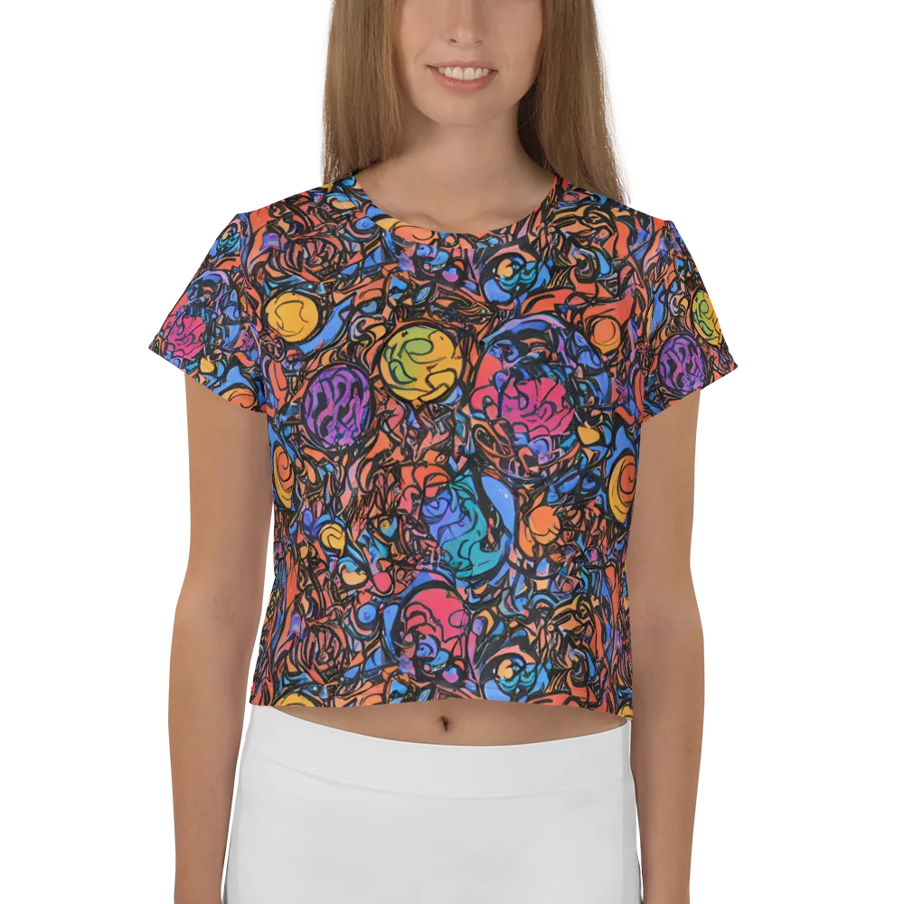 Neon Inkstorm on Crop Tee — Front