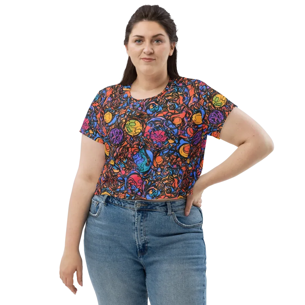 Neon Inkstorm on Crop Tee — Front