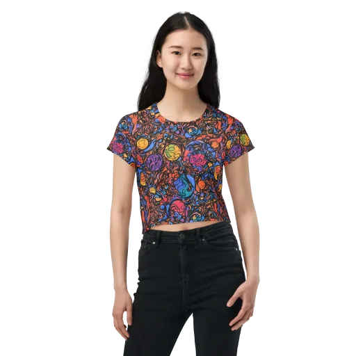 Neon Inkstorm on a Crop Tee