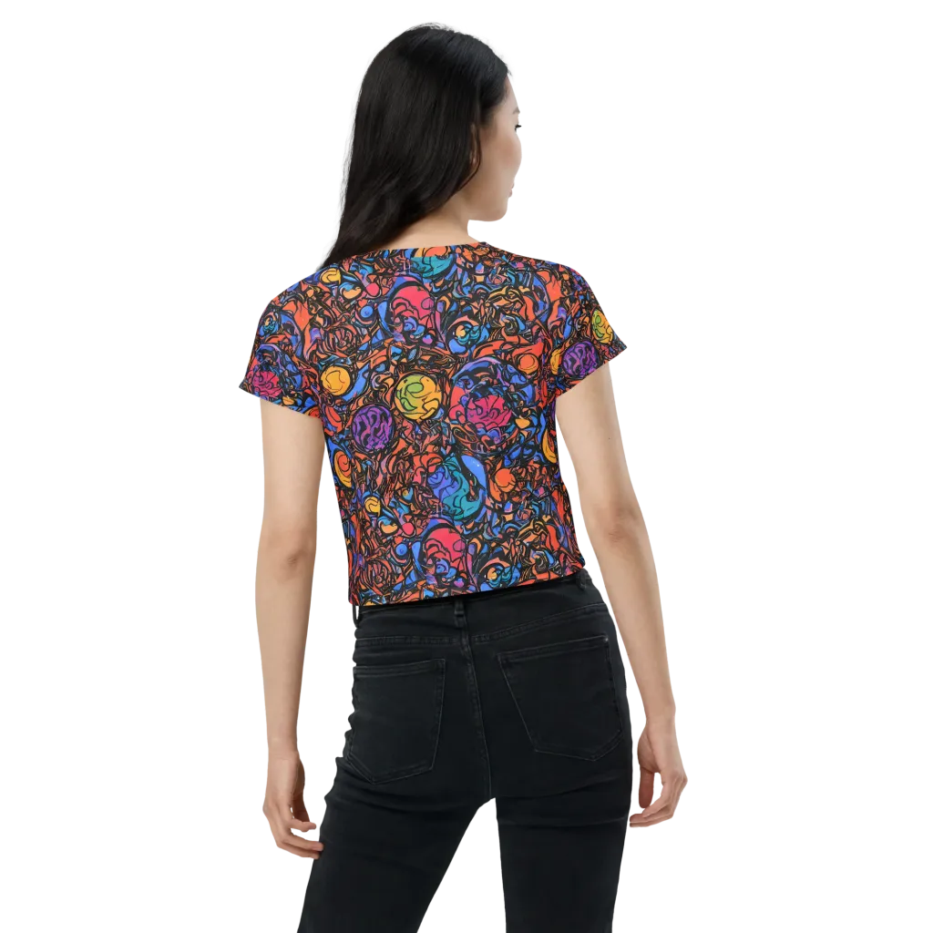 Neon Inkstorm on Crop Tee — Back