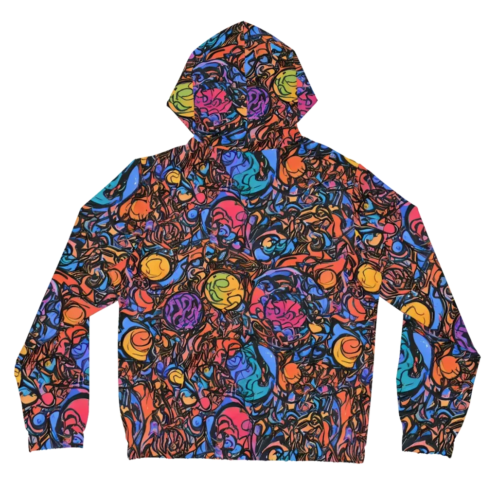 Neon Inkstorm on Women's Full-Zip Hoodie — Back