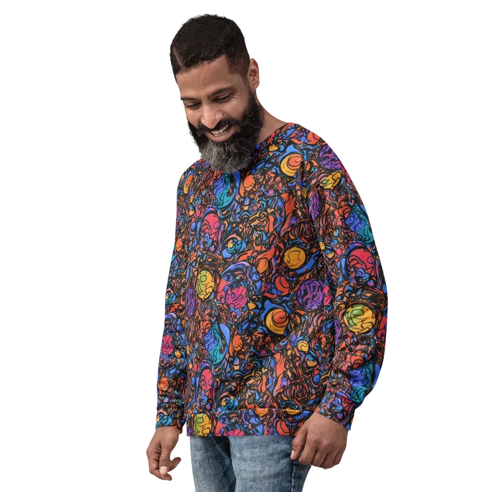 Neon Inkstorm on Sweatshirt — Left Front