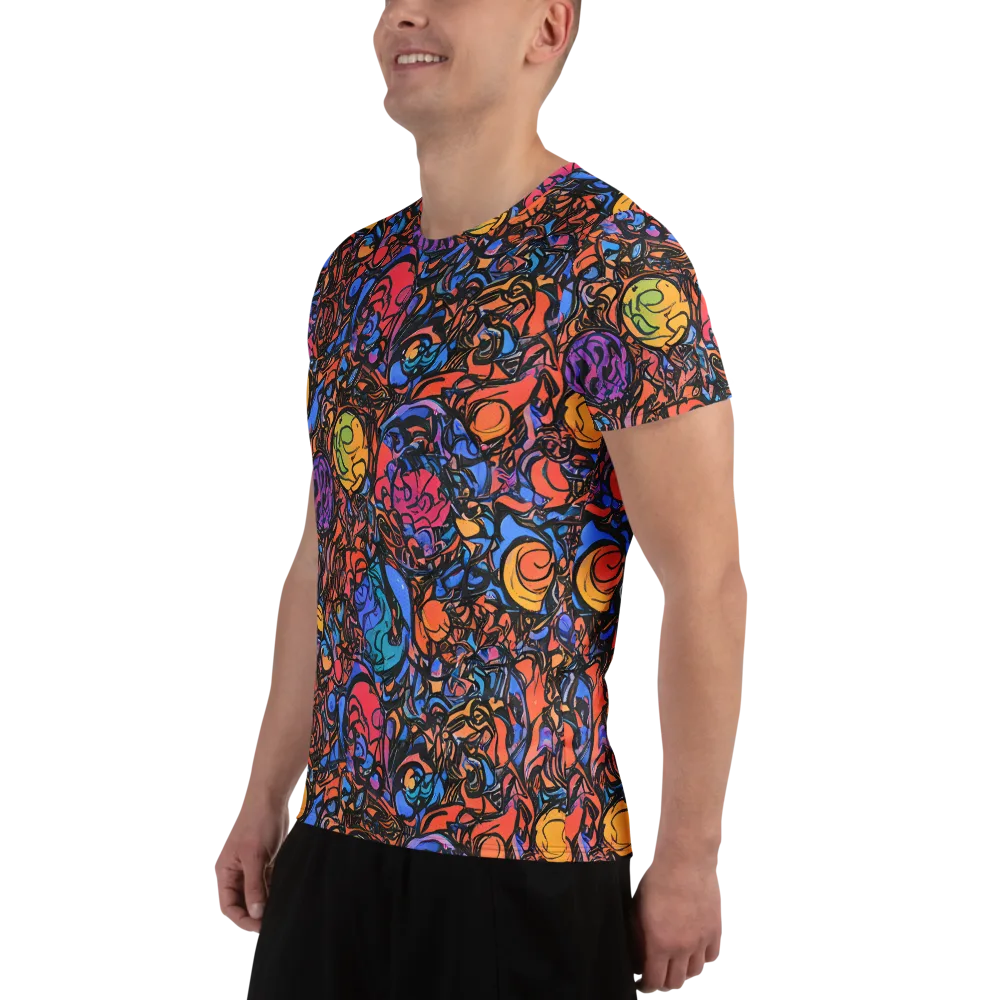 Neon Inkstorm on Men's Athletic T-Shirt — Left