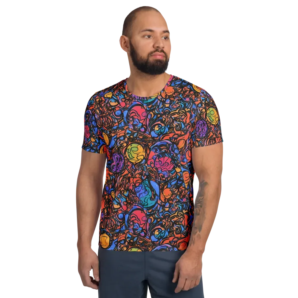 Neon Inkstorm on Men's Athletic T-Shirt — Front