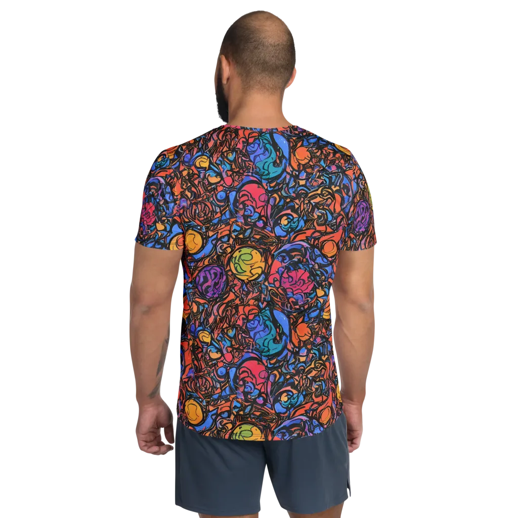 Neon Inkstorm on Men's Athletic T-Shirt — Back