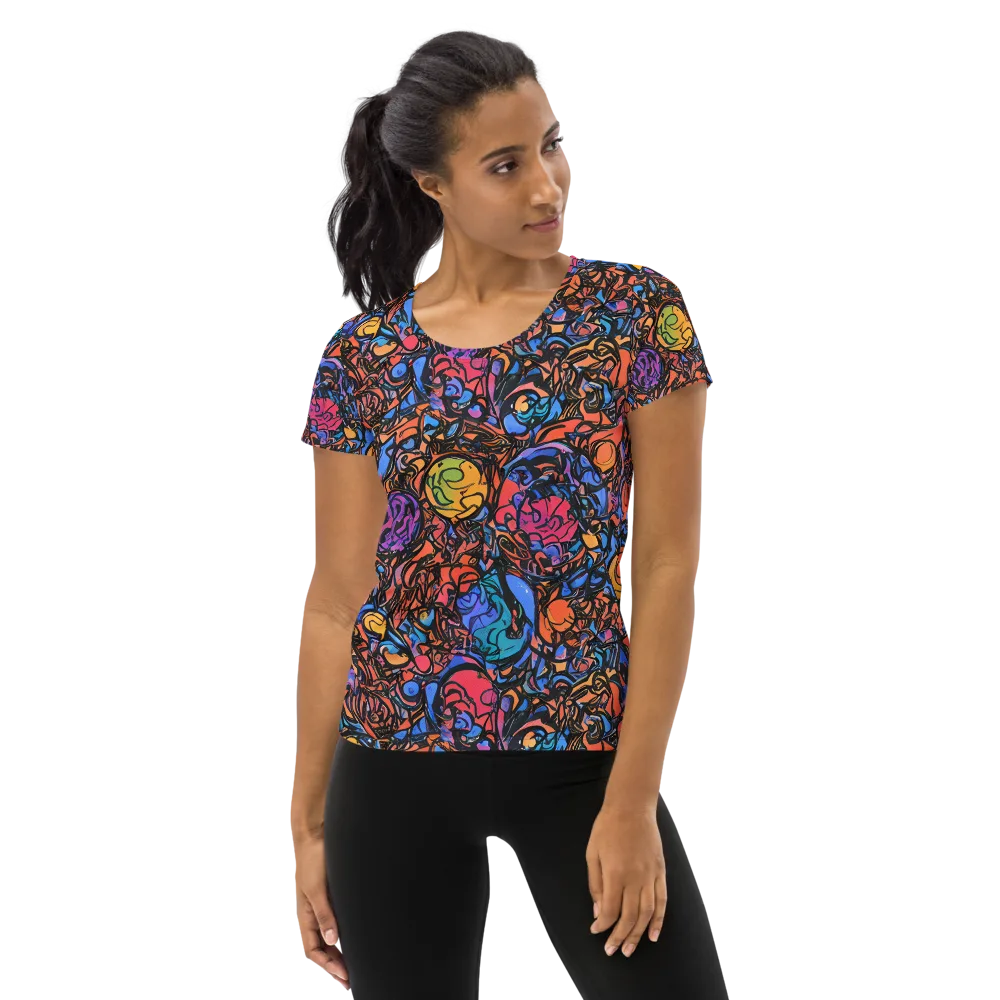 Neon Inkstorm on Women's Athletic T-Shirt — Front
