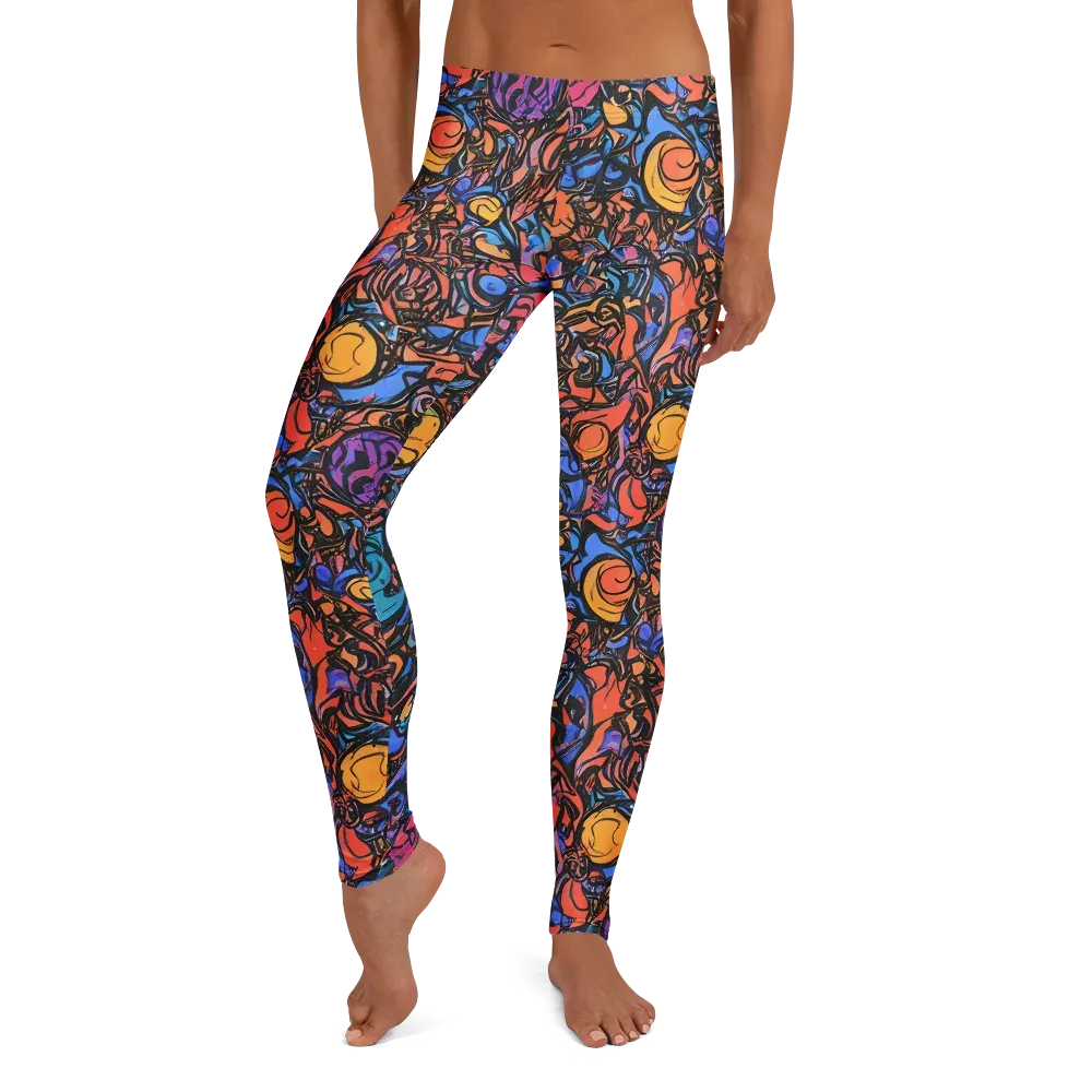 Neon Inkstorm on Leggings — Front