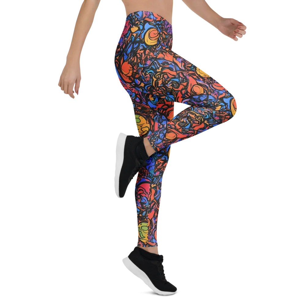 Neon Inkstorm on Leggings — Right