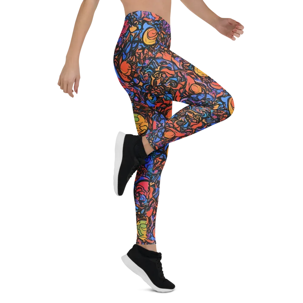 Neon Inkstorm on Leggings — Right