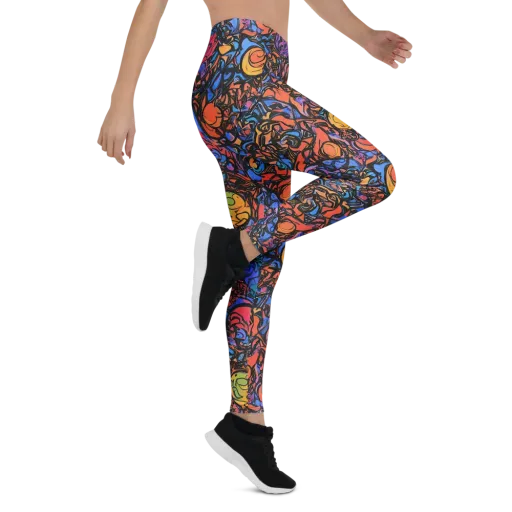 Neon Inkstorm on a Leggings