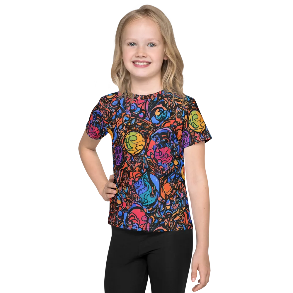Neon Inkstorm on Kids Crew Neck T-Shirt — Front