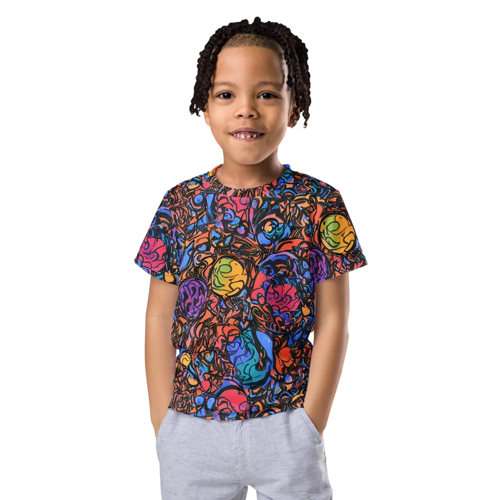 Neon Inkstorm on Kids Crew Neck T-Shirt — Front