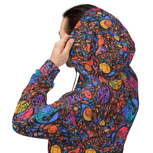 Neon Inkstorm on a Hoodie