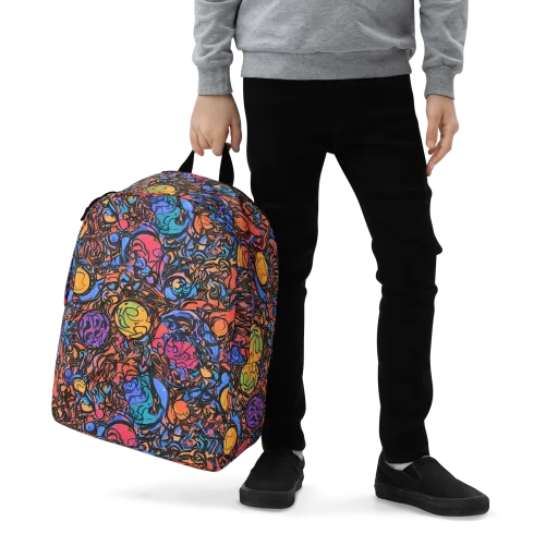 Neon Inkstorm on a Minimalist Backpack