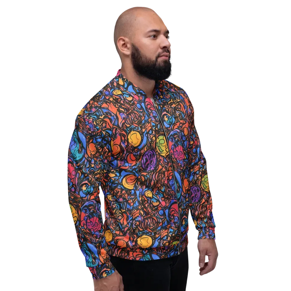 Neon Inkstorm on Bomber Jacket — Right