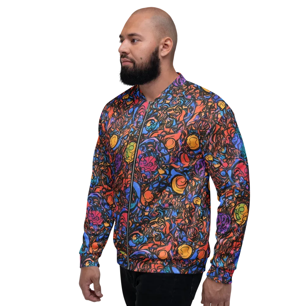 Neon Inkstorm on Bomber Jacket — Left