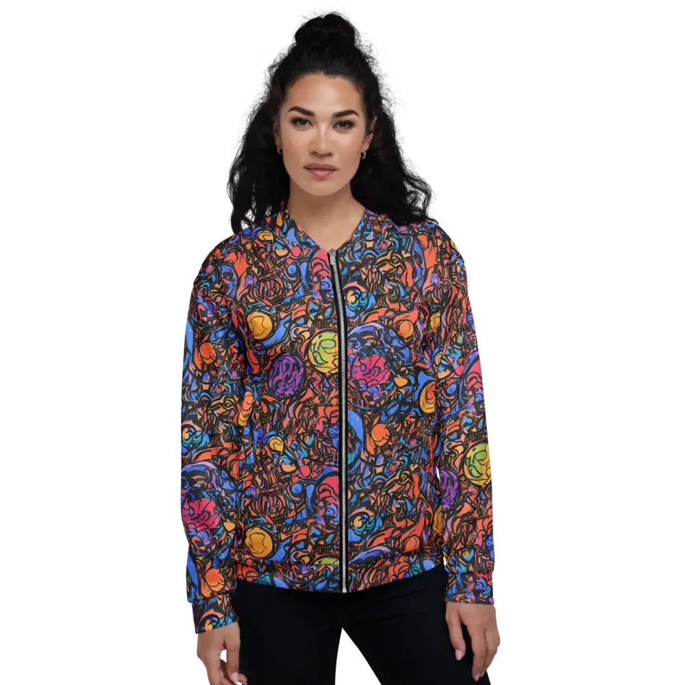 Neon Inkstorm on Bomber Jacket — Front