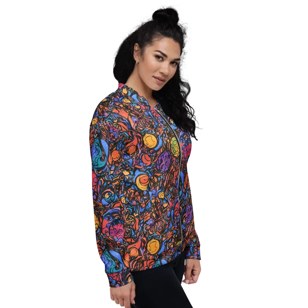Neon Inkstorm on Bomber Jacket — Right