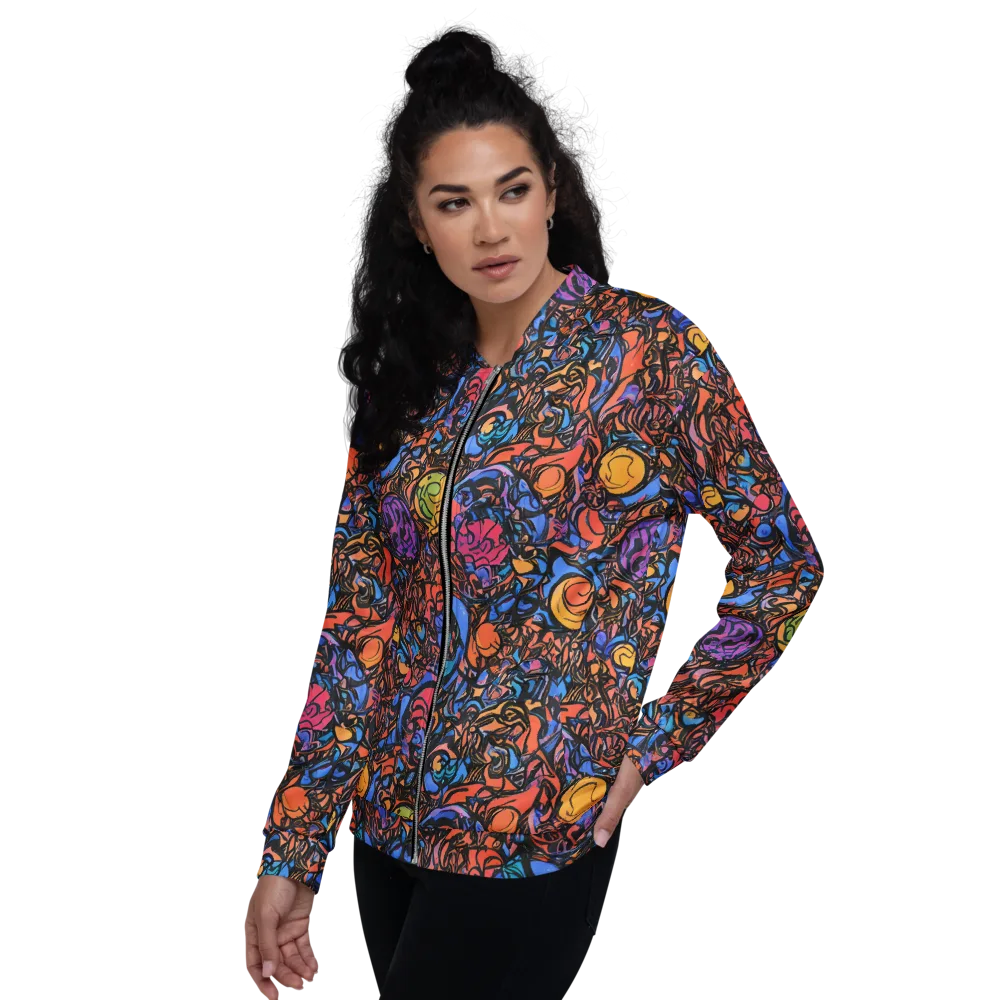 Neon Inkstorm on Bomber Jacket — Left