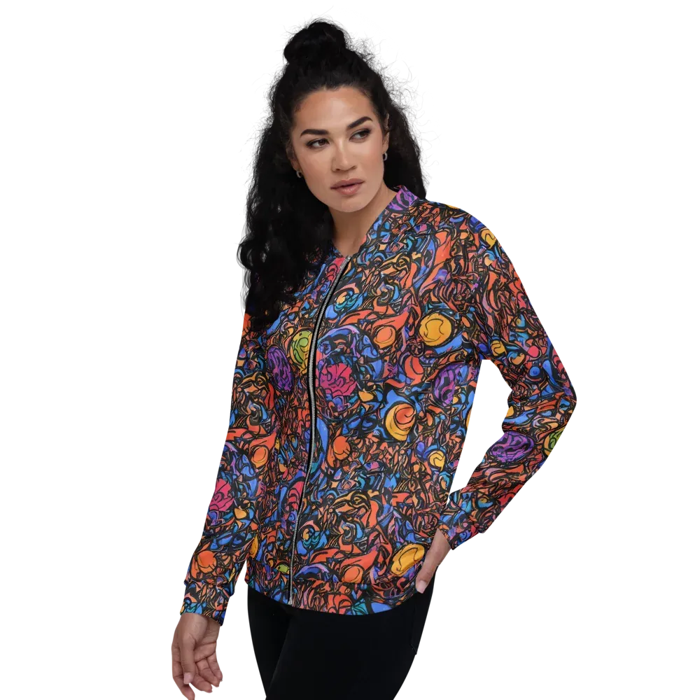 Neon Inkstorm on Bomber Jacket — Left