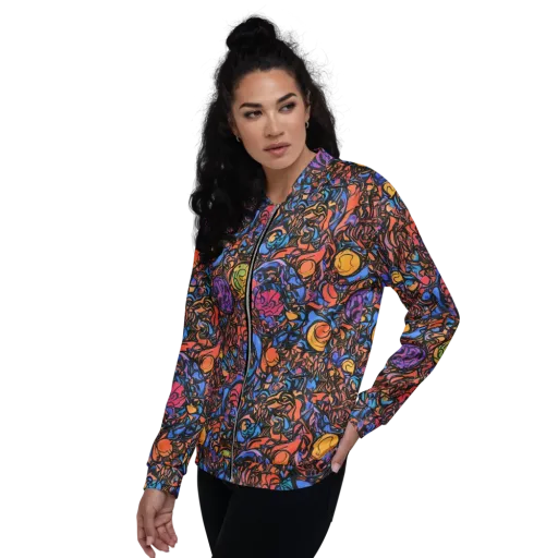 Neon Inkstorm on a Bomber Jacket