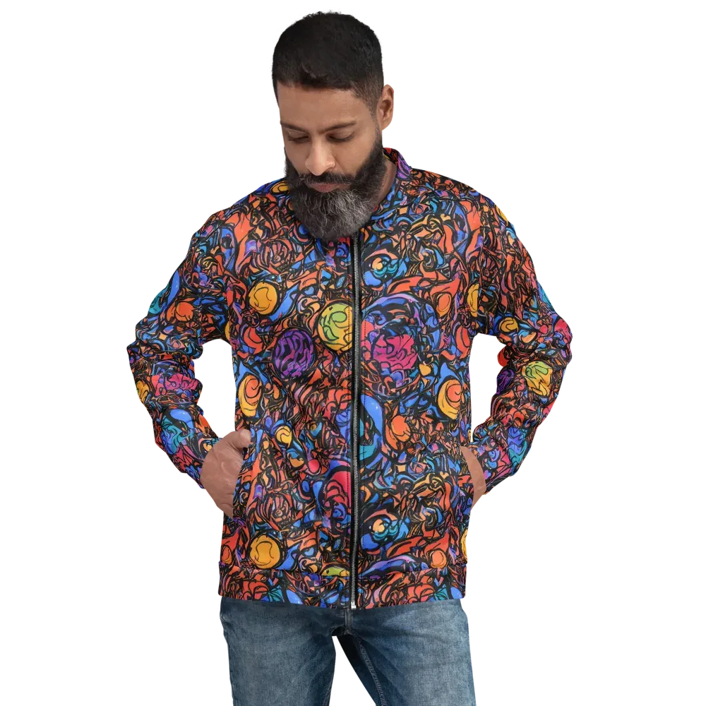Neon Inkstorm on Bomber Jacket — Front