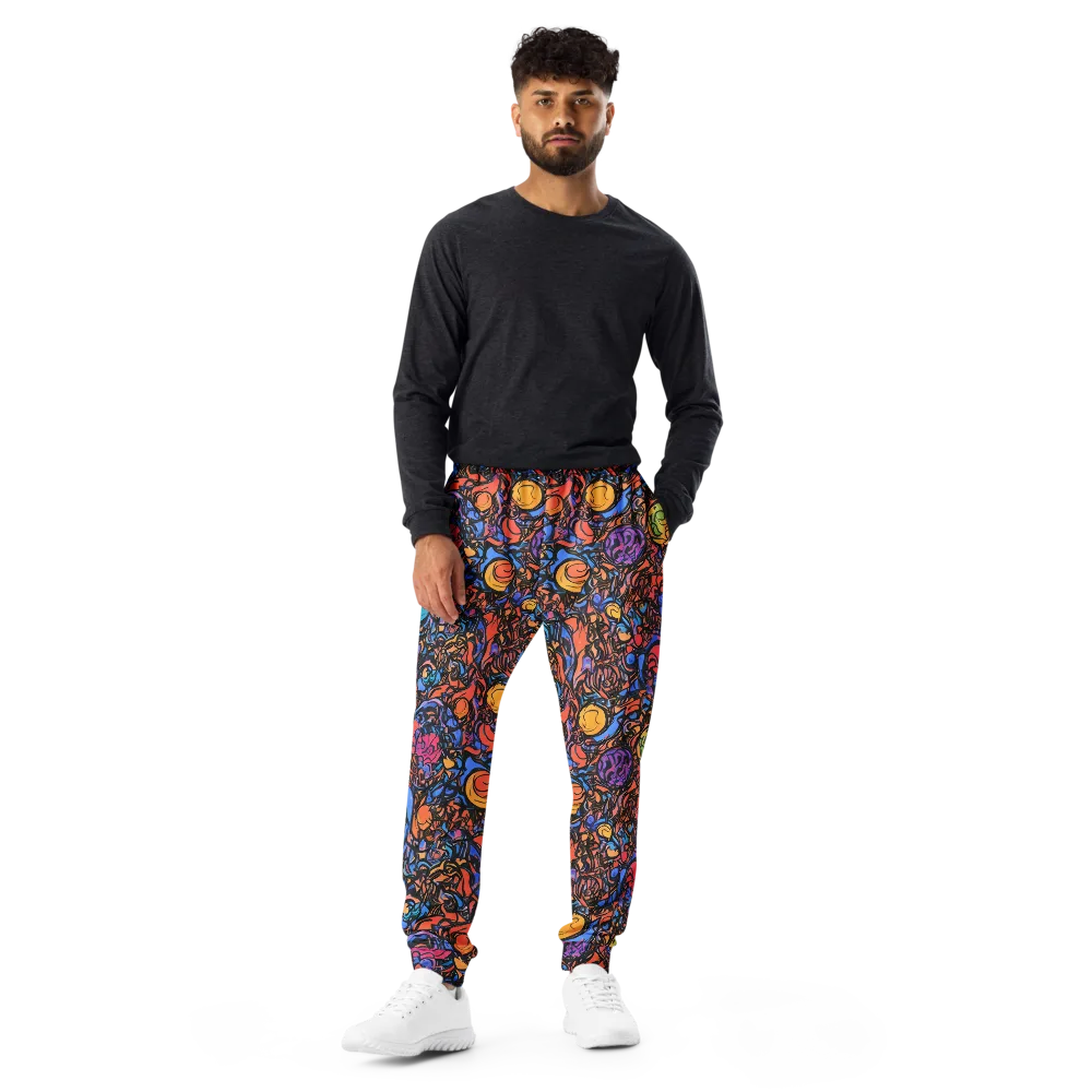 Neon Inkstorm on Men's Joggers — Front