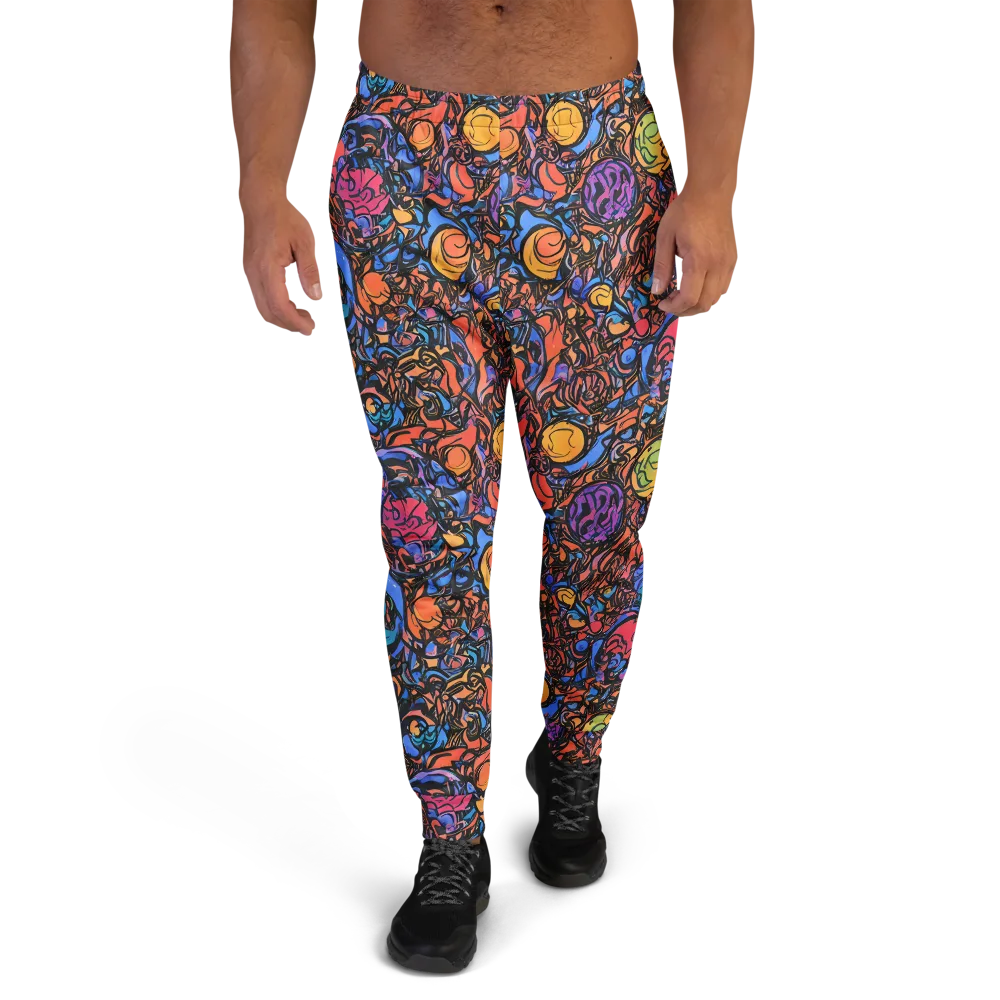 Neon Inkstorm on Men's Joggers — Front