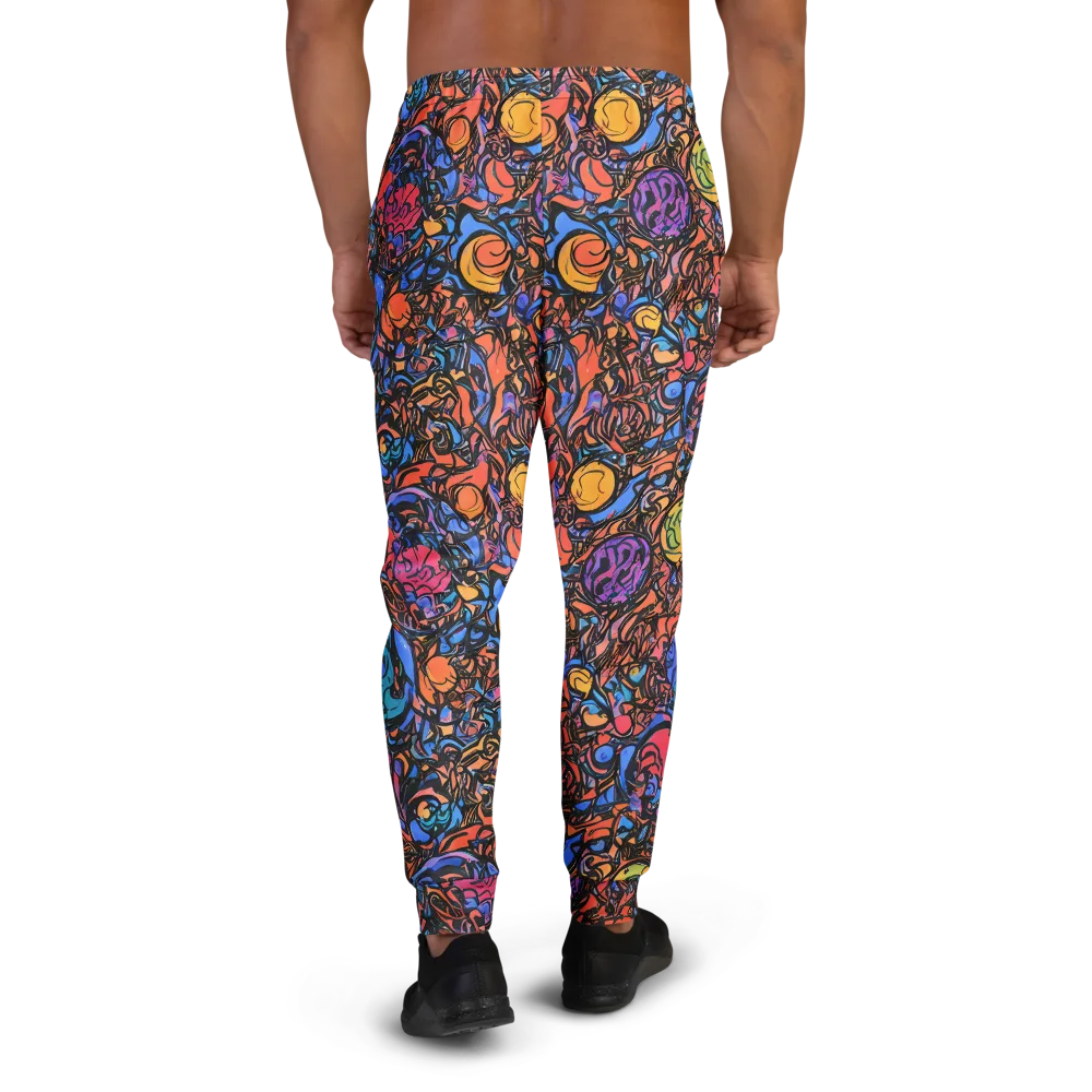 Neon Inkstorm on Men's Joggers — Back