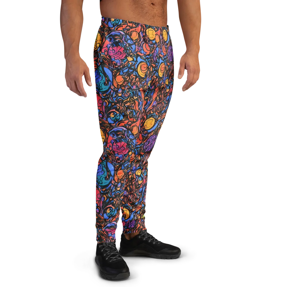 Neon Inkstorm on Men's Joggers — Right