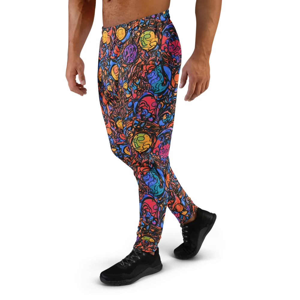 Neon Inkstorm on Men's Joggers — Left