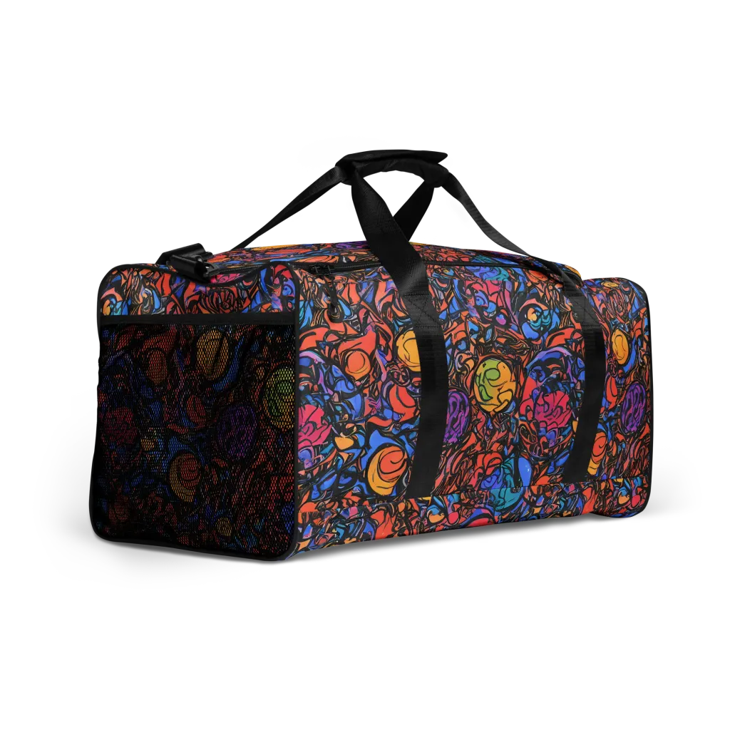 Neon Inkstorm on Duffle Bag — Right Front