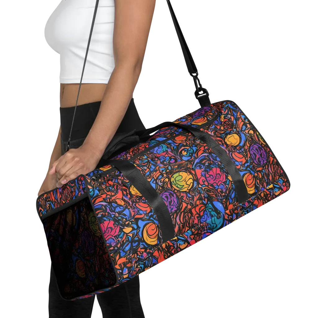Neon Inkstorm on Duffle Bag — Front