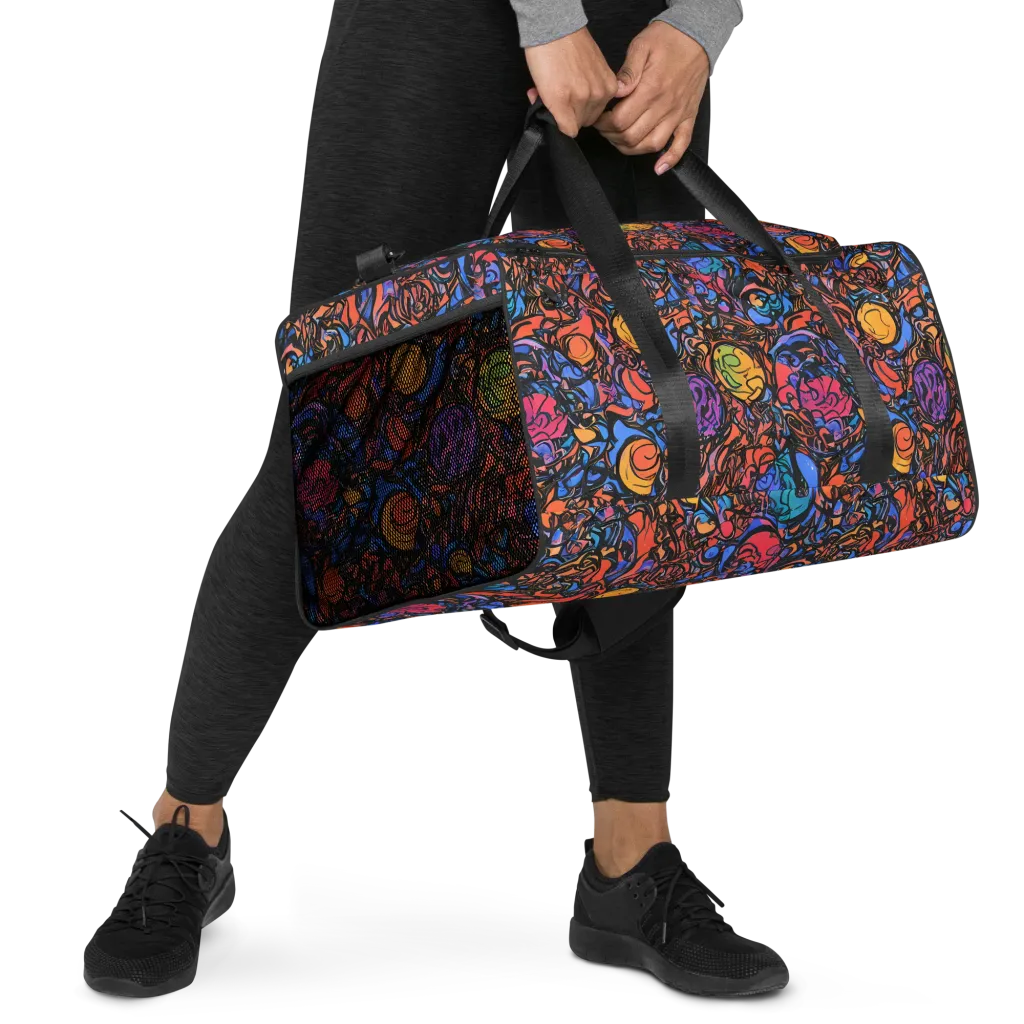 Neon Inkstorm on Duffle Bag — Right Front