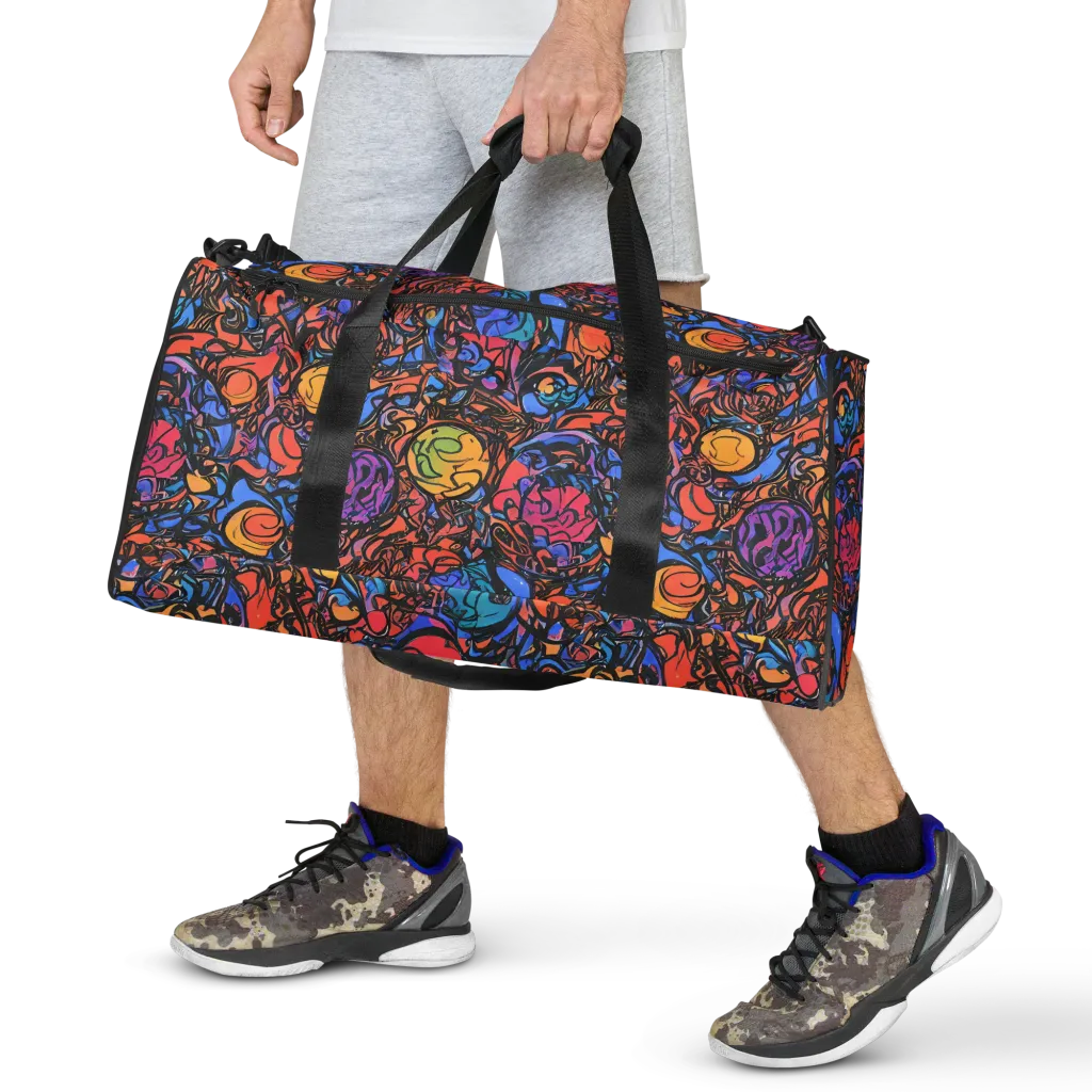 Neon Inkstorm on Duffle Bag — Front