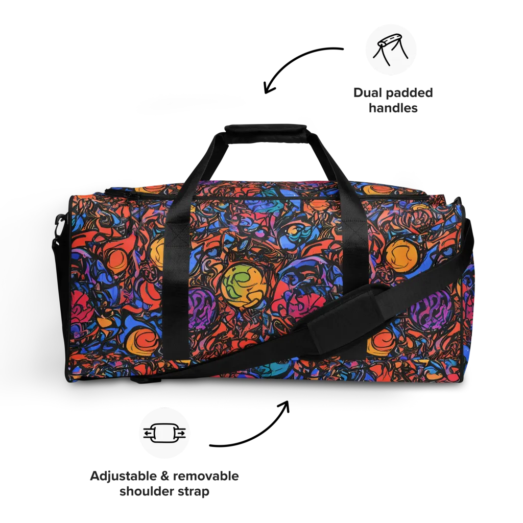 Neon Inkstorm on Duffle Bag — Front