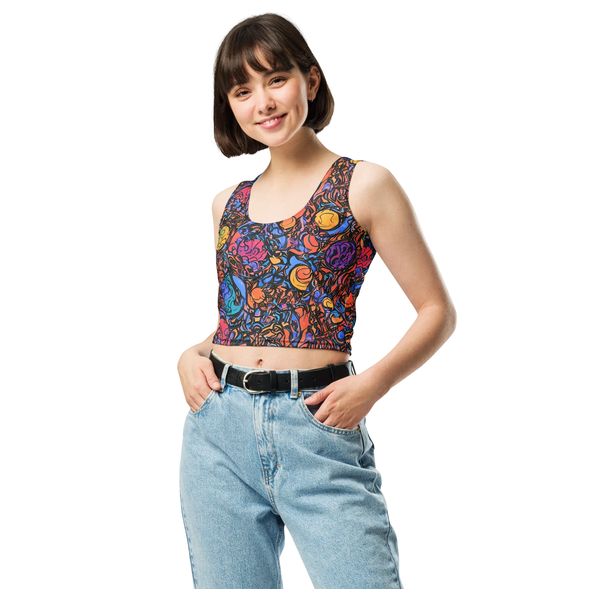 Neon Inkstorm on Crop Top — Front