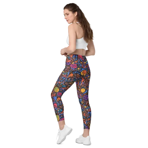Neon Inkstorm on a Leggings with Pockets