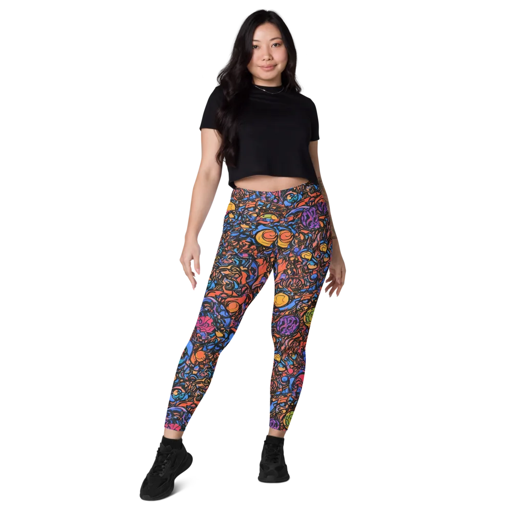Neon Inkstorm on Leggings with Pockets — Front