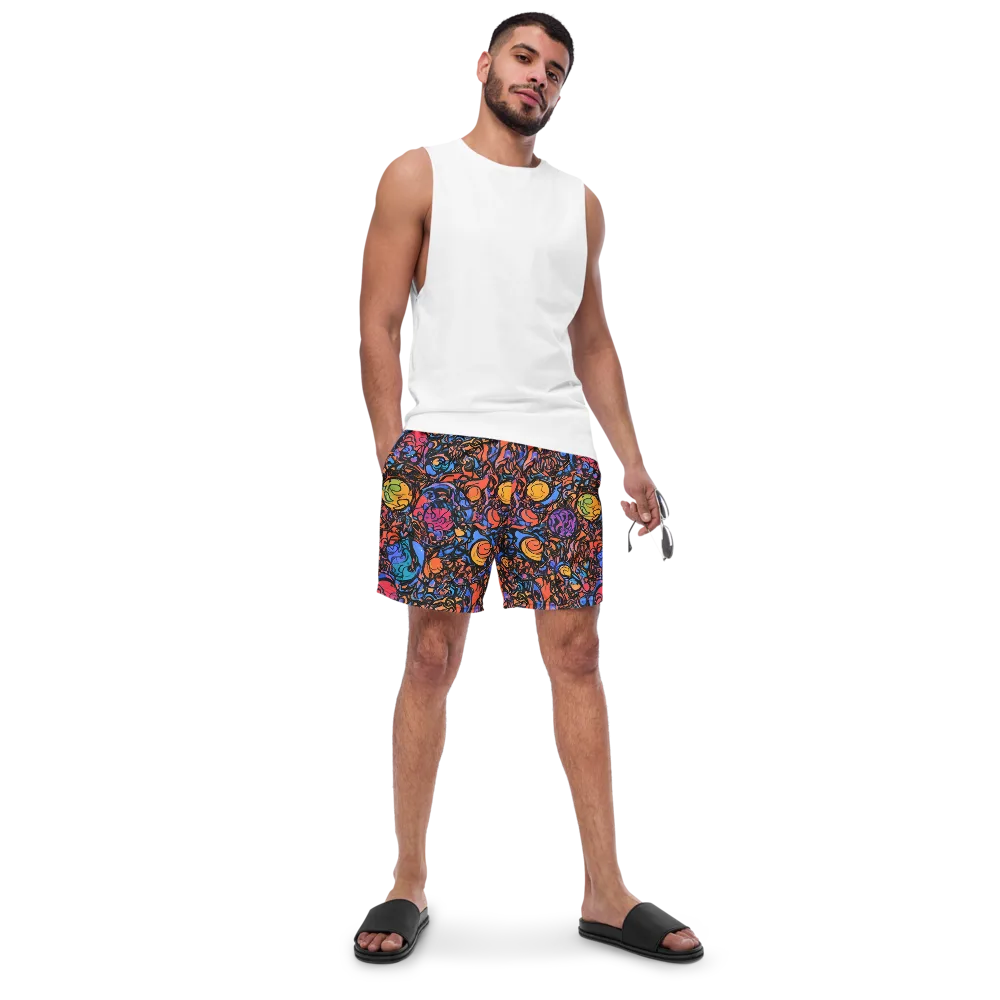 Neon Inkstorm on Swim Trunks — Front