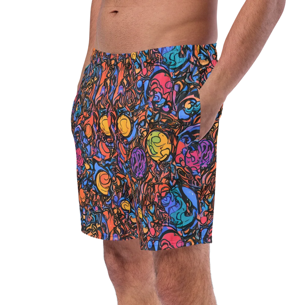 Neon Inkstorm on Swim Trunks — Left Front