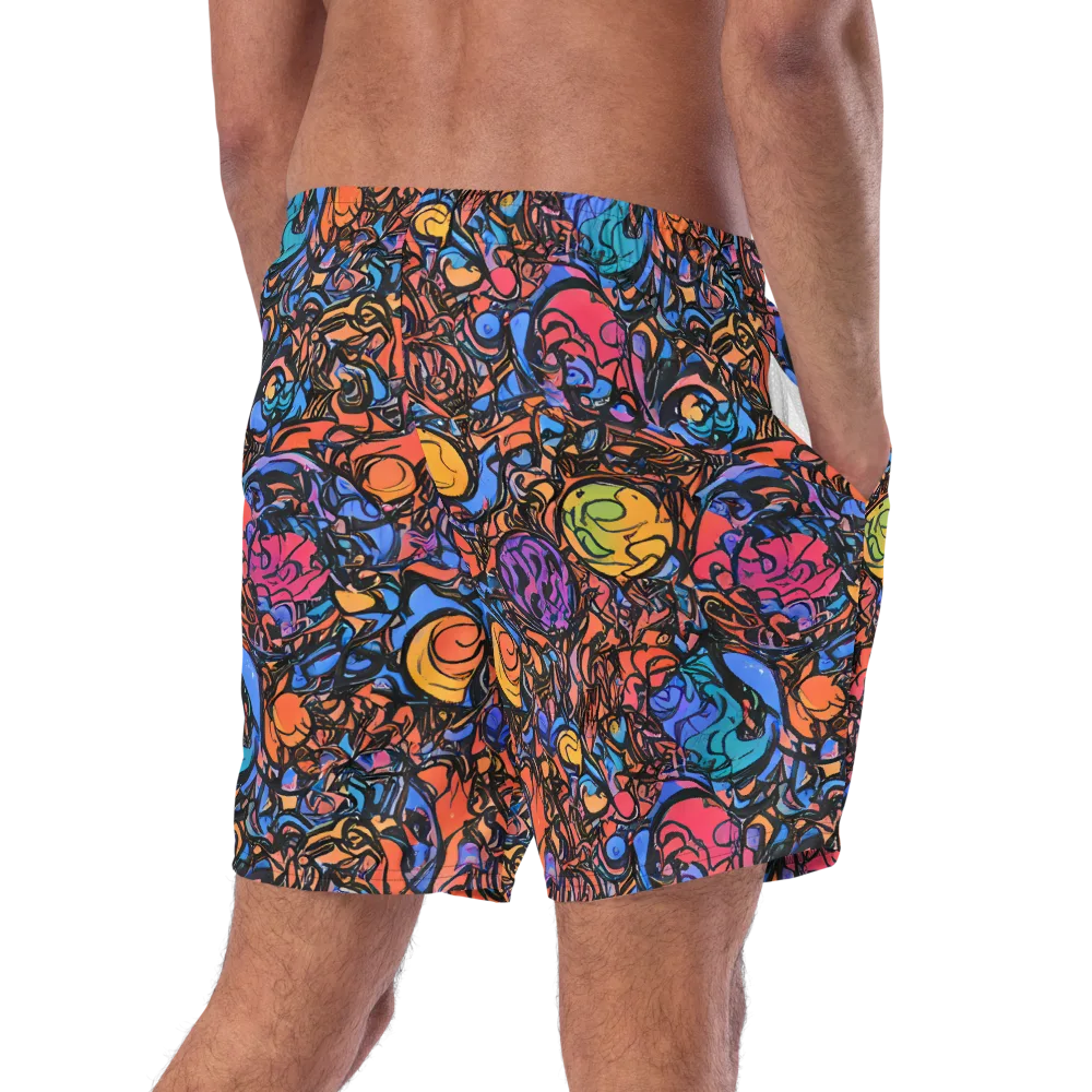 Neon Inkstorm on Swim Trunks — Right Back