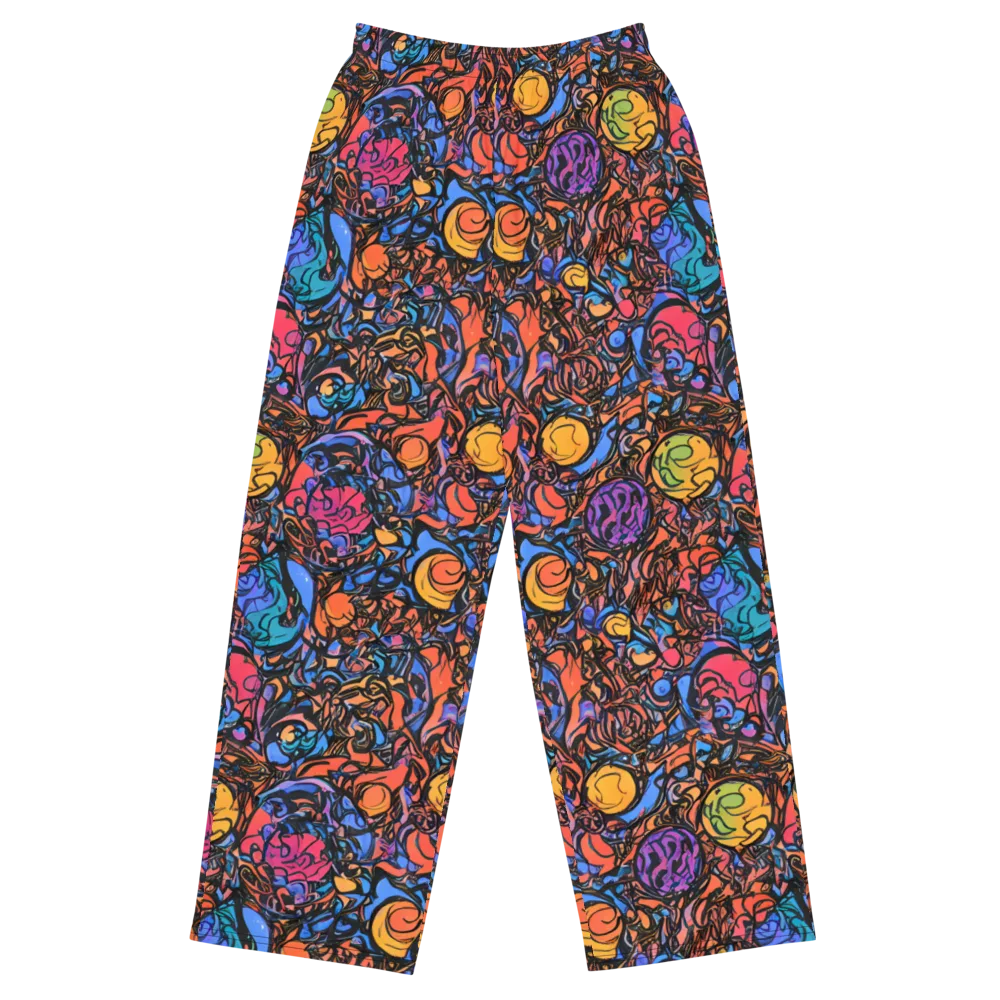 Neon Inkstorm on Wide-Leg Pants — Front