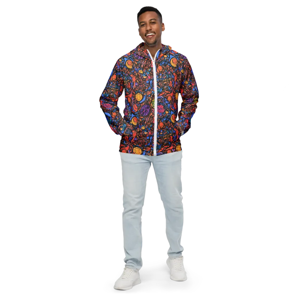Neon Inkstorm on Men's Windbreaker — Front