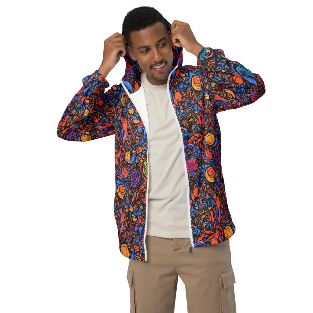 Neon Inkstorm on Men's Windbreaker — Front