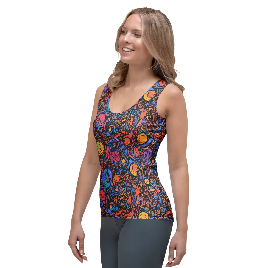 Neon Inkstorm on Women's Tank Top — Left Front