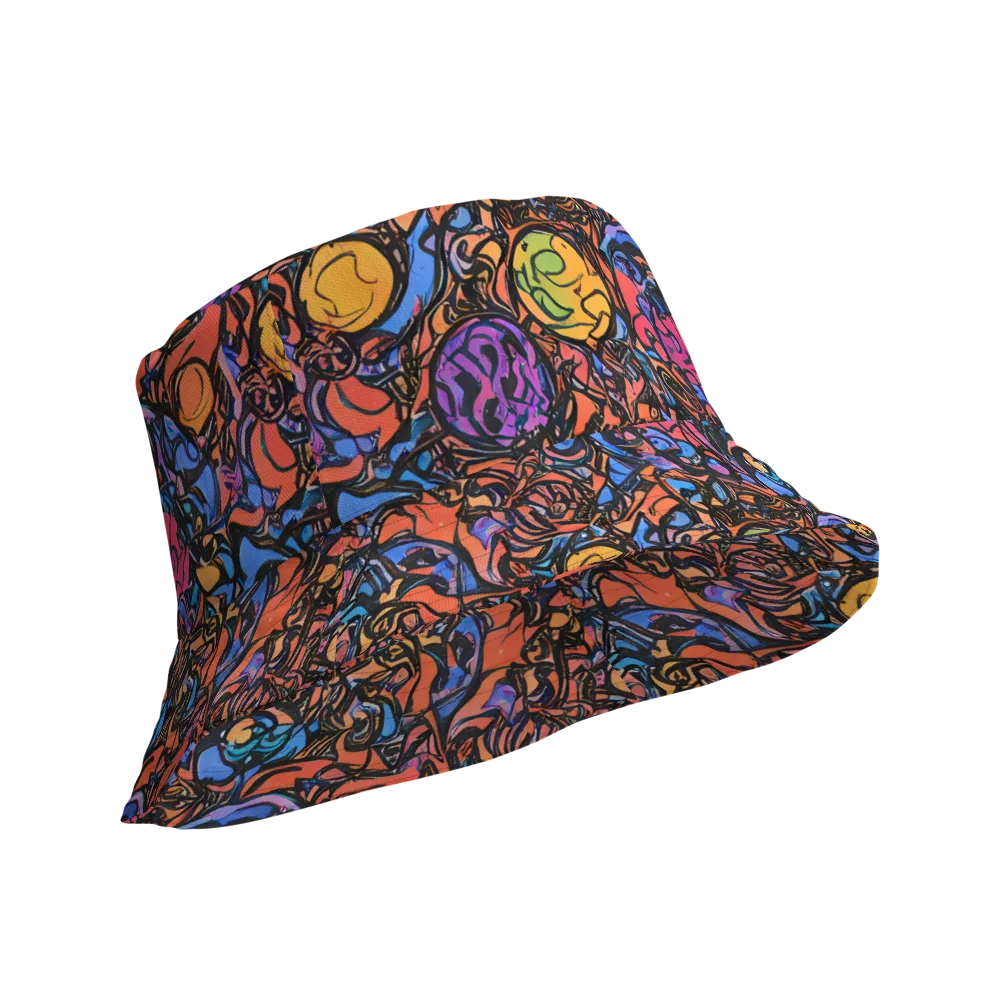 Neon Inkstorm on Reversible Bucket Hat — Product details Outside