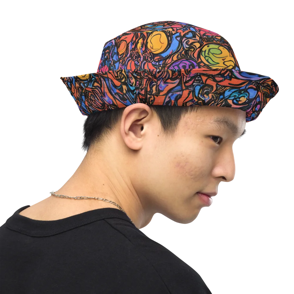 Neon Inkstorm on Reversible Bucket Hat — Right Outside