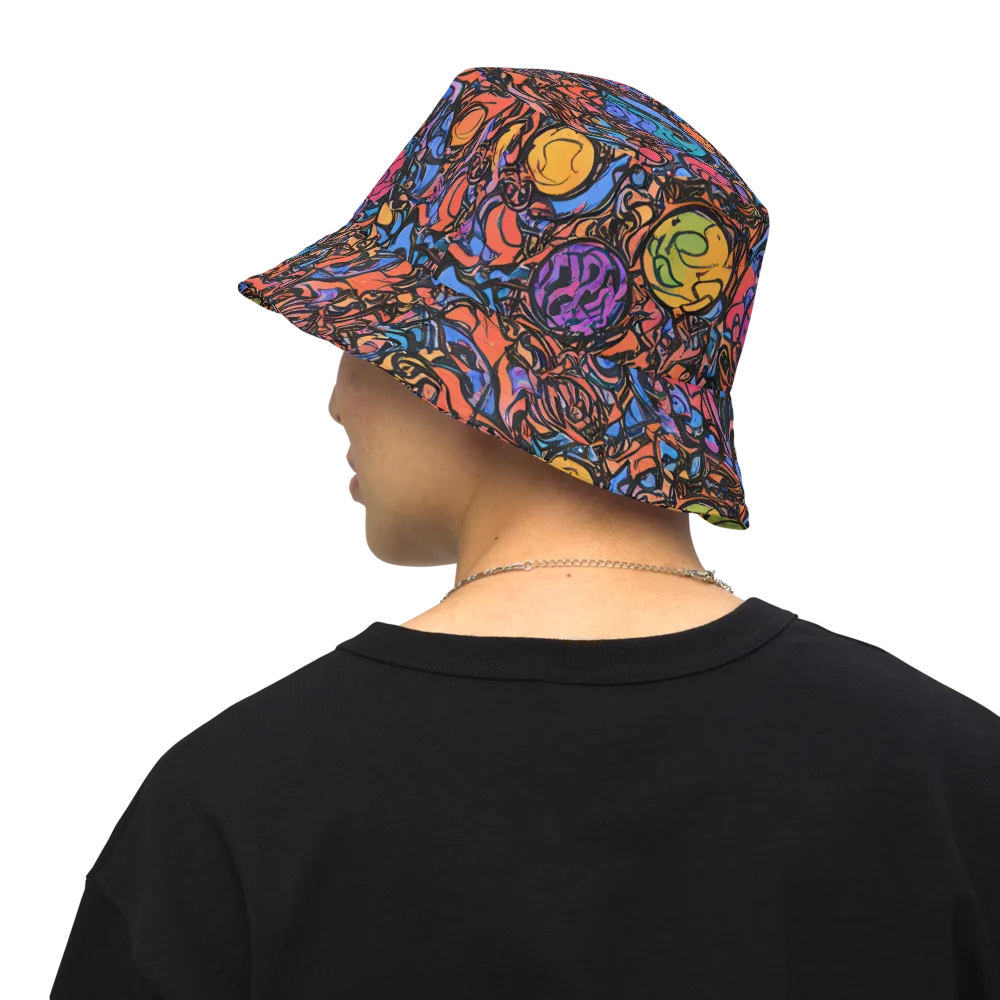 Neon Inkstorm on Reversible Bucket Hat — Back Inside